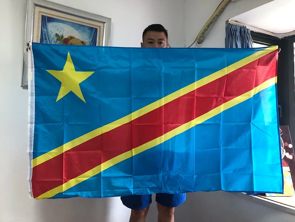 DR Congo Flag 90 \times 150 cm - Large National Banner for Outdoor & Indoor