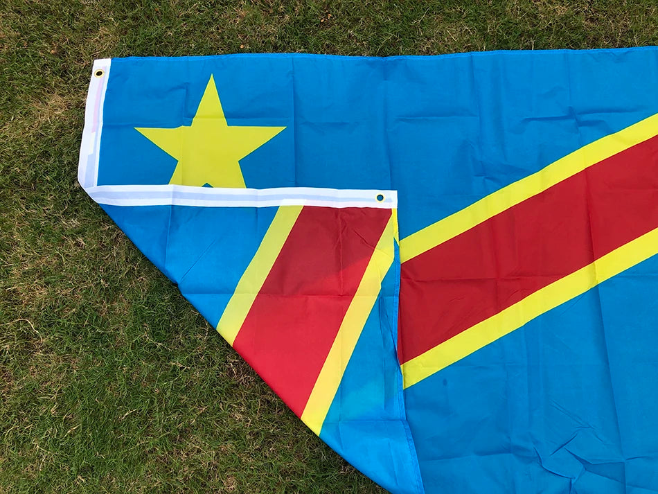 DR Congo Flag 90 \times 150 cm - Large National Banner for Outdoor & Indoor