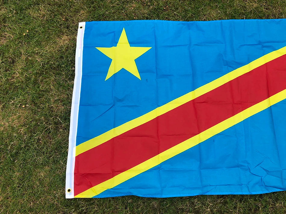 DR Congo Flag 90 \times 150 cm - Large National Banner for Outdoor & Indoor