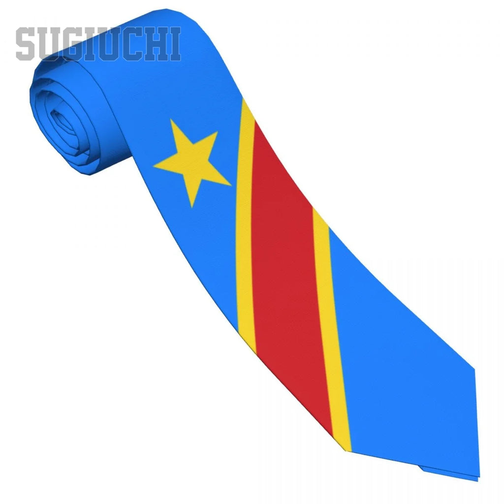 DRC Congo Flag Emblem Necktie
