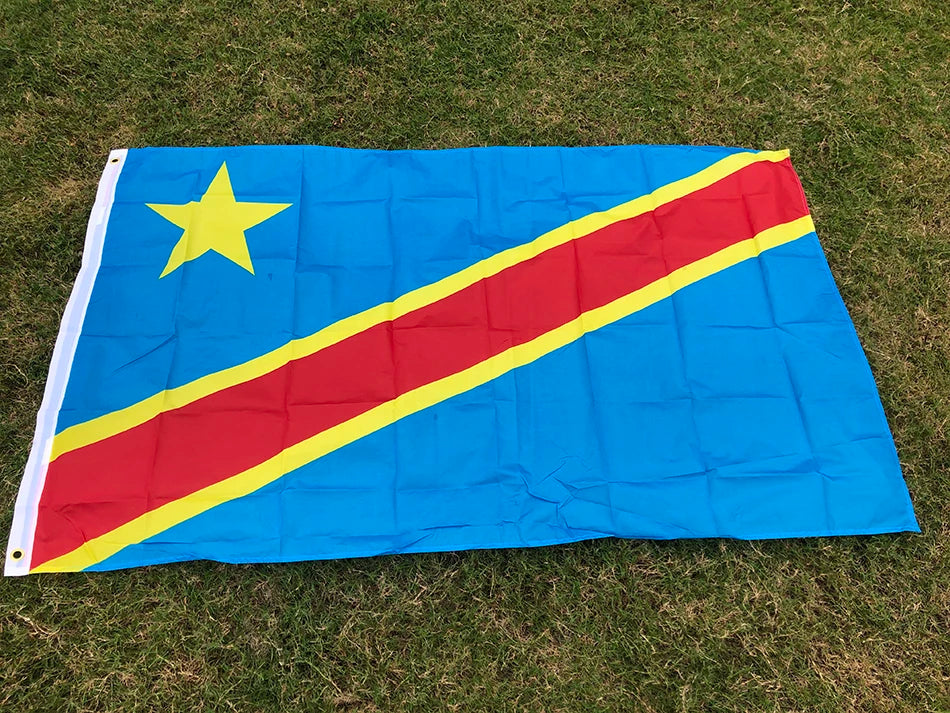 DR Congo Flag 90 \times 150 cm - Large National Banner for Outdoor & Indoor
