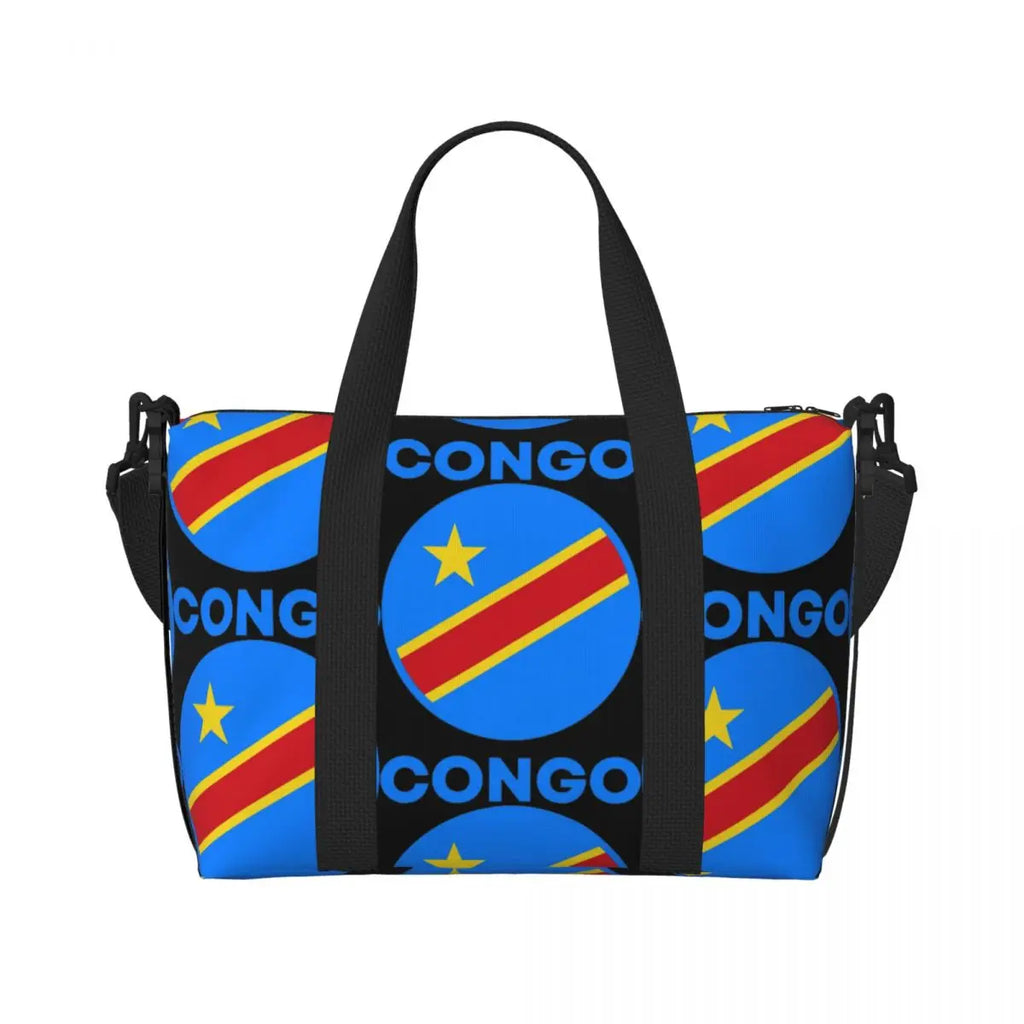 Congo Flag Sports Duffle Bag Lightweight Travel Shoulder Bag