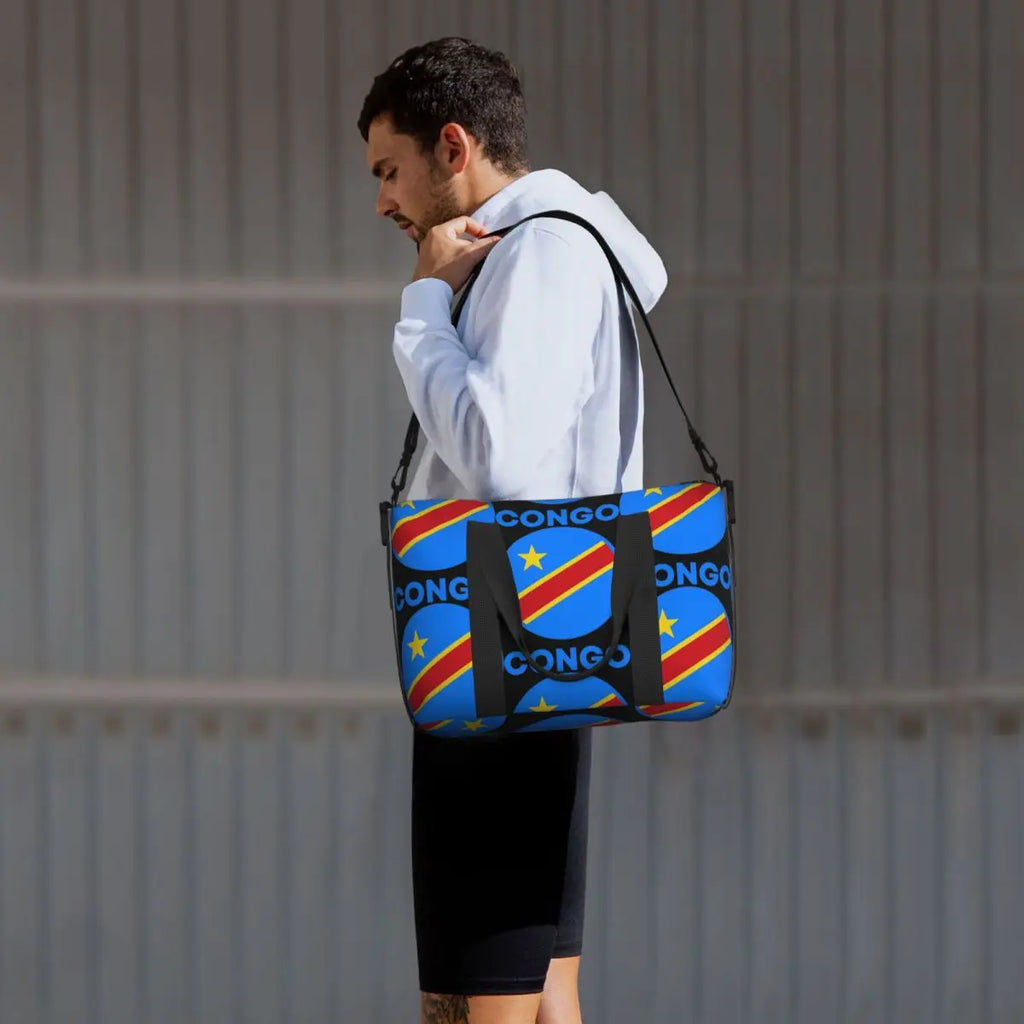 Congo Flag Sports Duffle Bag Lightweight Travel Shoulder Bag